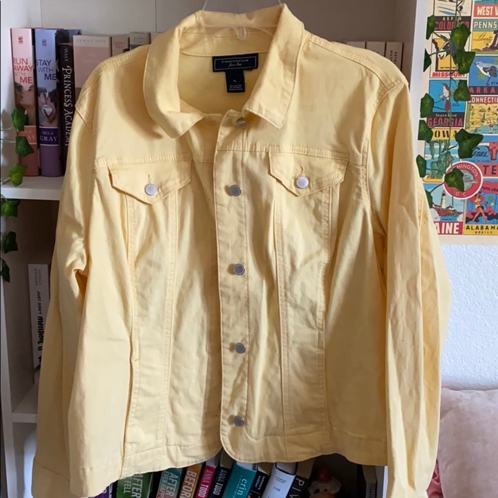 Charter Club Pale Yellow Denim Jacket